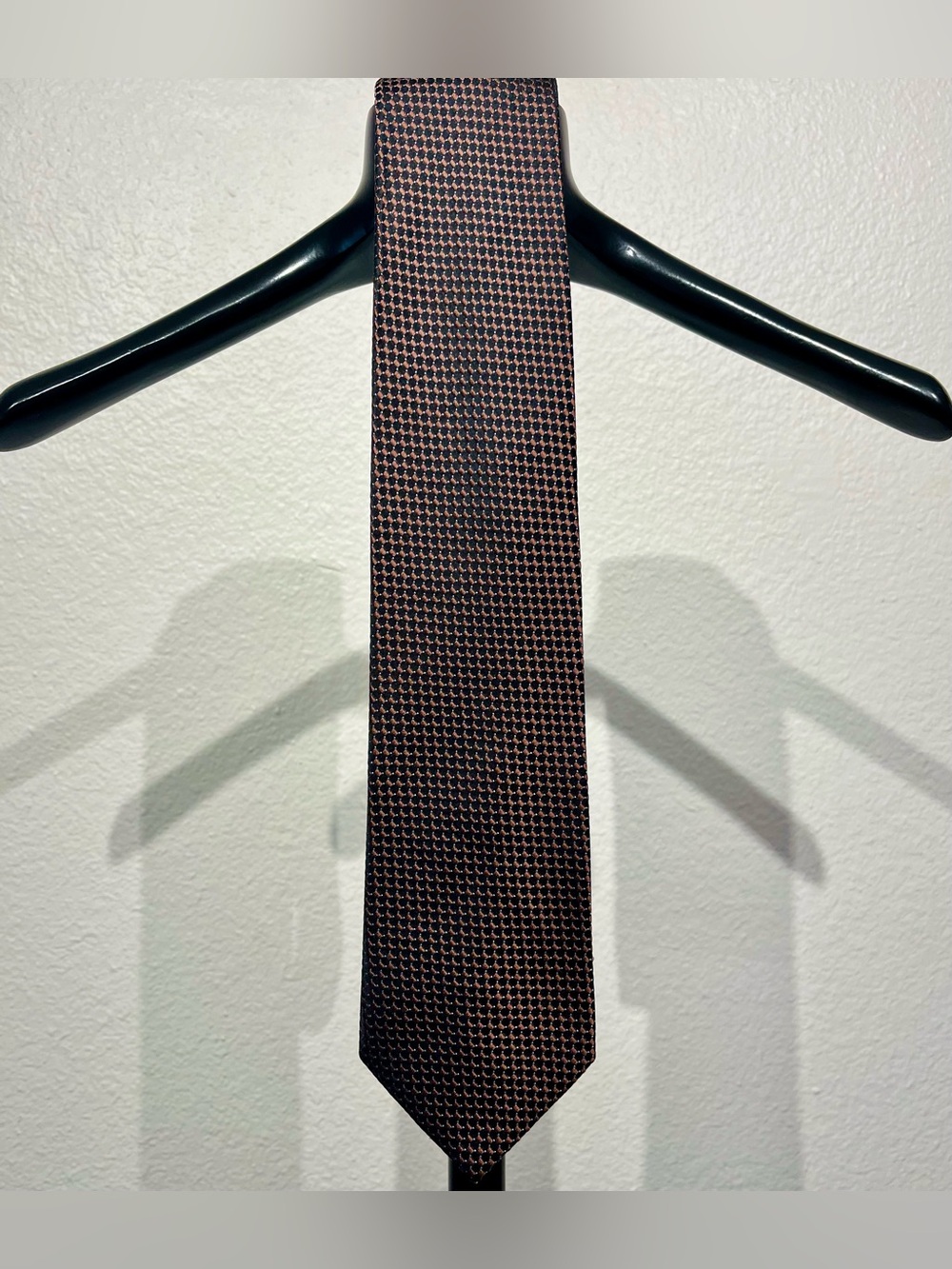 Vintage Domenico Franco Italia 100% Silk Brown Textured Tie
